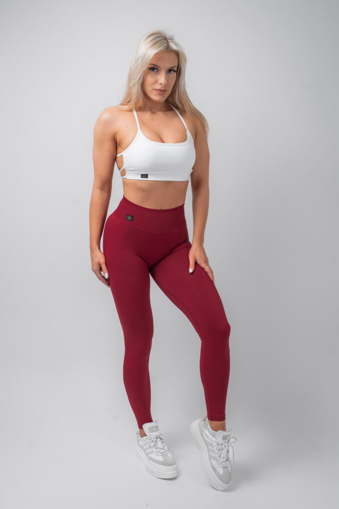 Legginsy bezszwowe push-up 2.0 bordowe