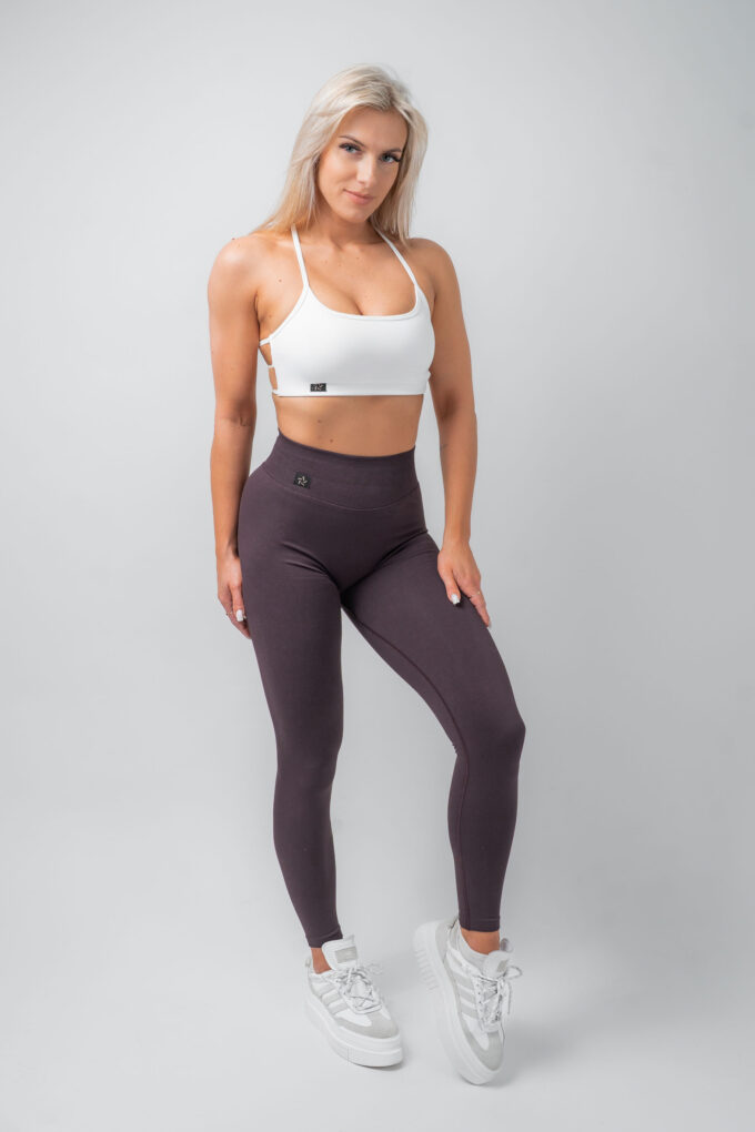 Legginsy bezszwowe push-up 2.0 ciemnobrązowe