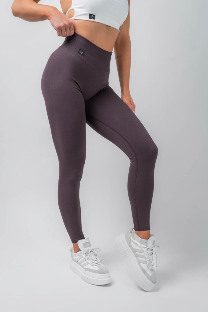 Legginsy bezszwowe push-up 2.0 ciemnobrązowe