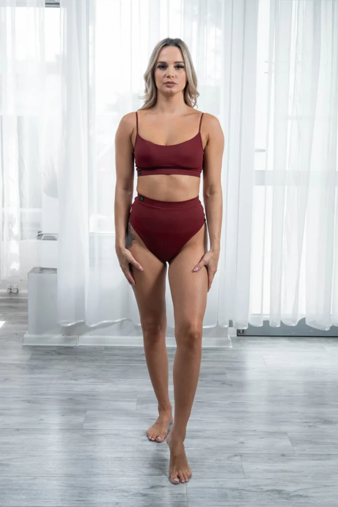 top na ramiączkach pole dance wiśniowy
