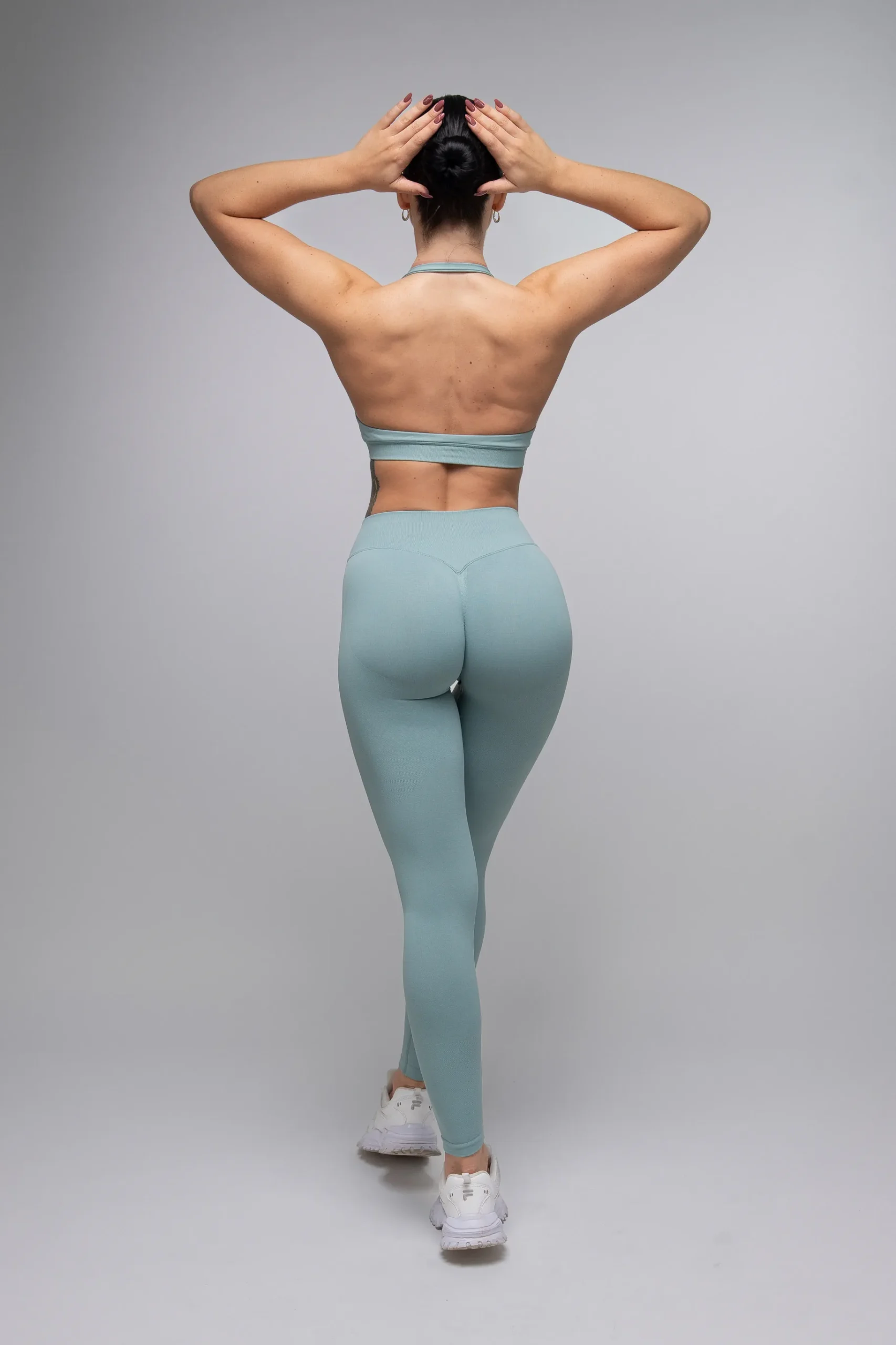 Legginsy bezszwowe push-up 2.0 zielone - obrazek 5