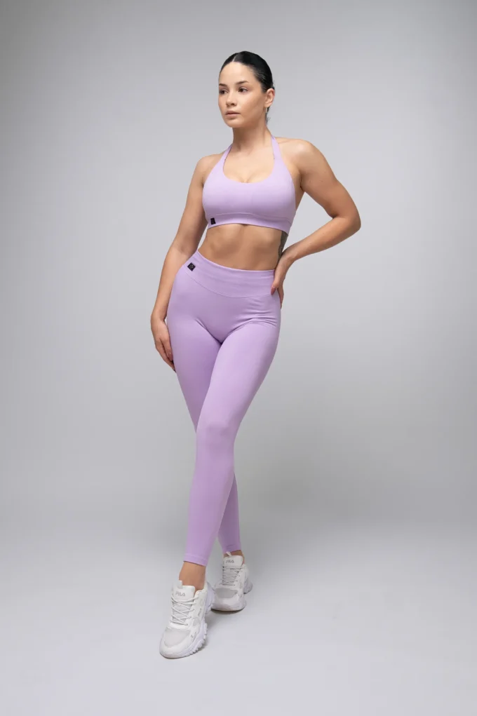 Top sportowy bezszwowy halter jasny fiolet - obrazek 4