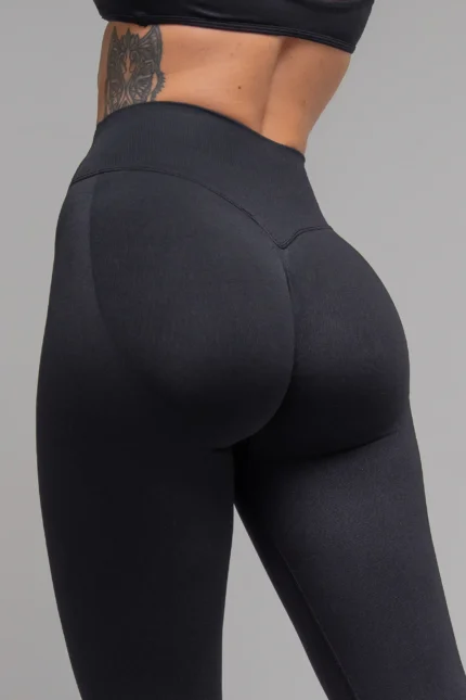 Legginsy bezszwowe Push-Up V-Cross czarne