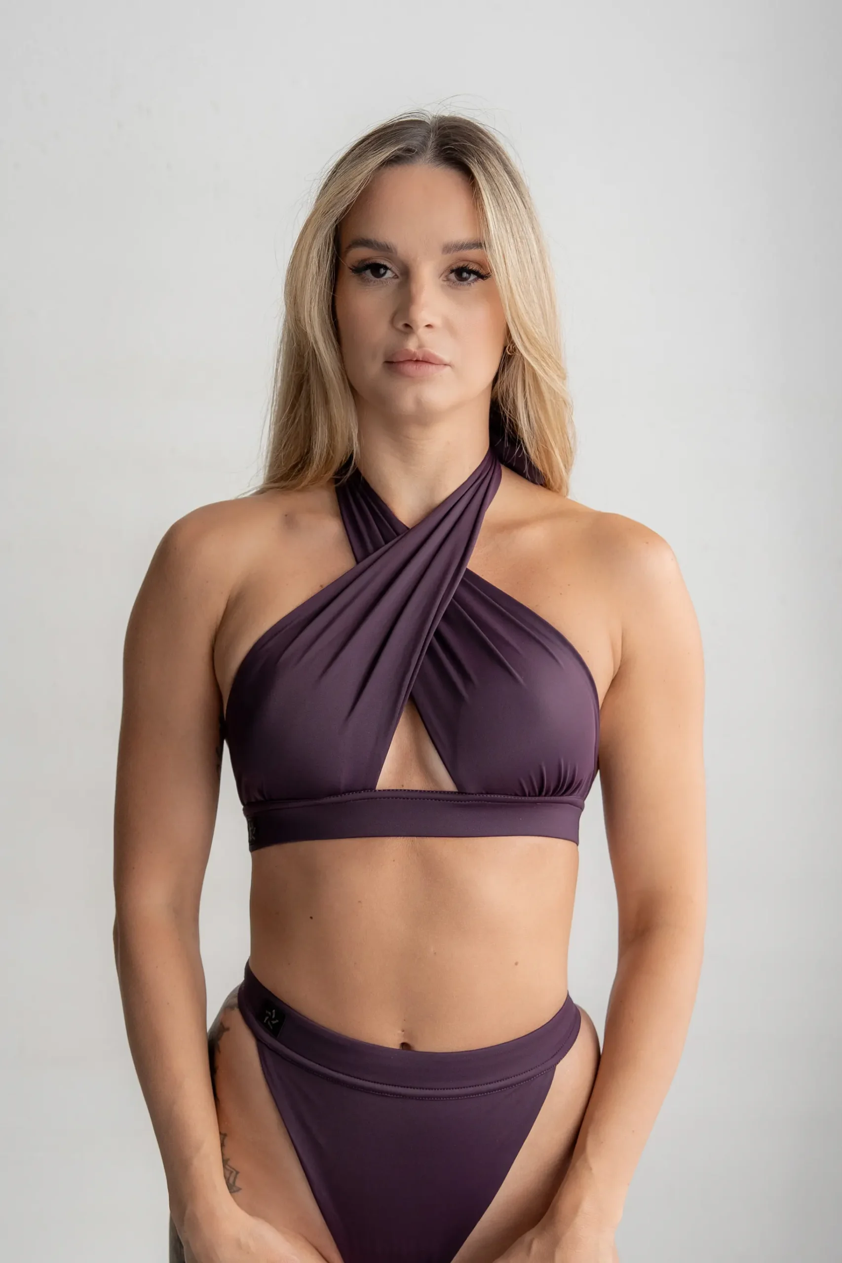 Top pole dance halter ciemny fiolet